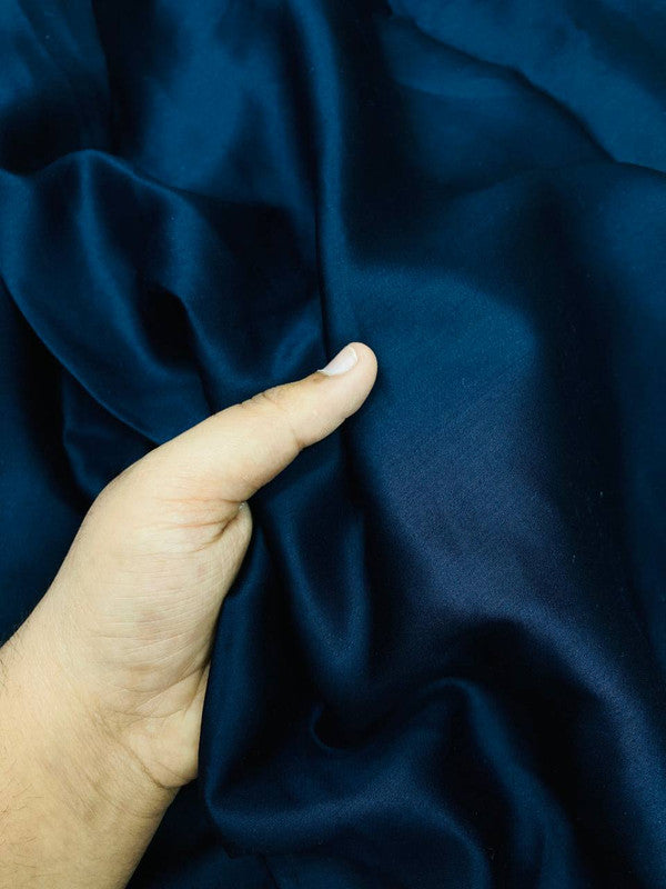 Most Premium Pure Modal Cotton Satin FABRIC (Big WIDTH!!) - DARK BLUE
