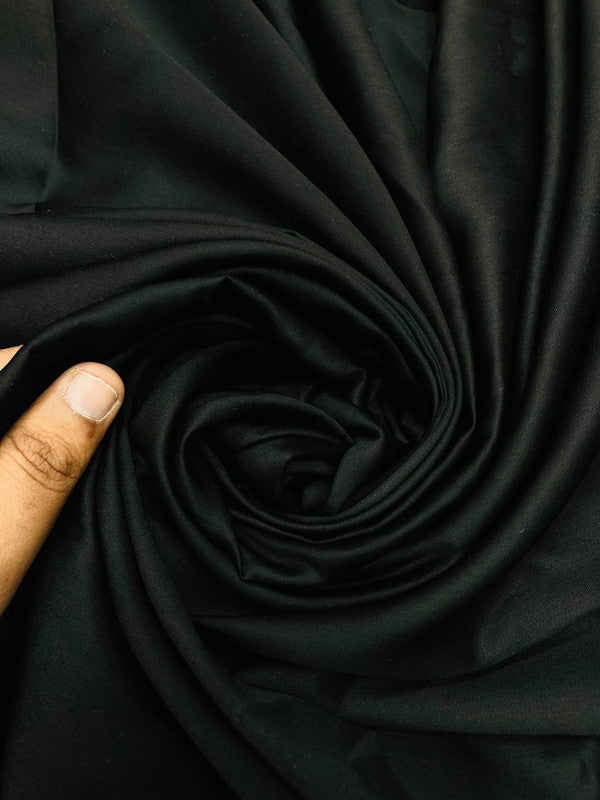 Most Premium Pure Modal Cotton Satin FABRIC (Big WIDTH!!) - ALL BLACK