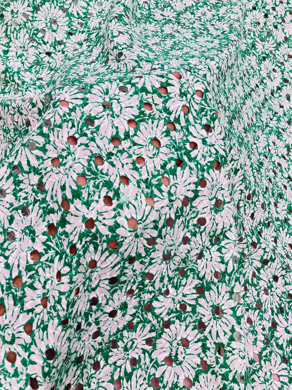 Most Premium Pure Cotton Hakuba Chikankari Printed Fabric (Big WIDTH!!)