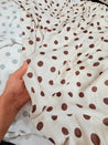 Most Premium Pure Polka Dots Linen Cotton PRINTED FABRIC (Big WIDTH!!)