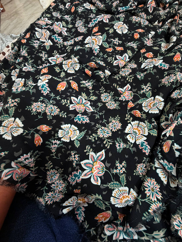 Most Premium Imported Double Crepe PRINTED FABRIC (Big WIDTH!!)
