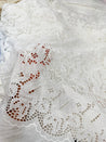 Premium Fine GPO LACEWORK Hakuba Chikan Work On Pure Cotton FABRIC (Big WIDTH!!) (Dyeable Also)