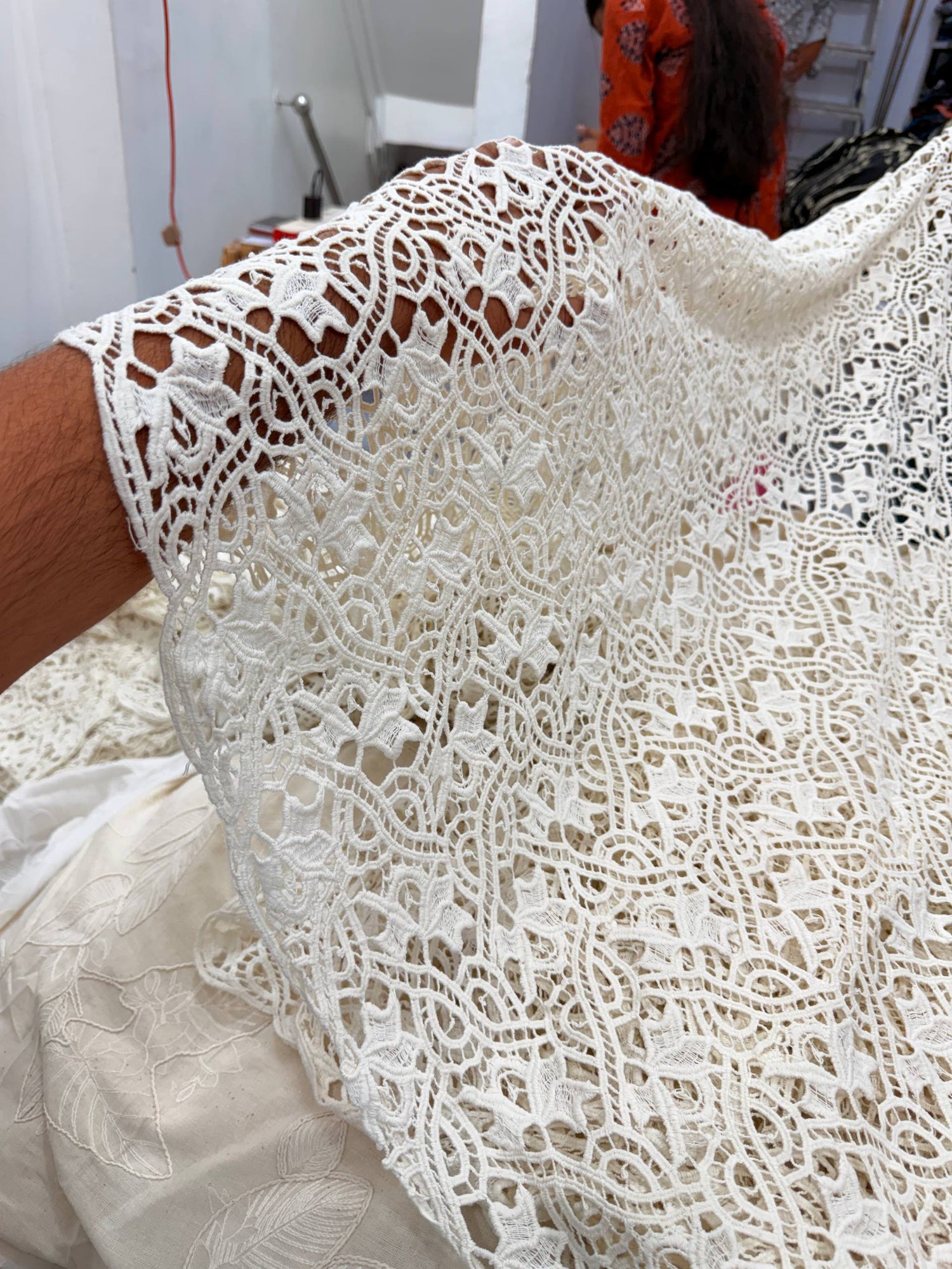 Most Premium Pure Imported Crosia FABRIC (Big WIDTH!!) (Dyeable Also)