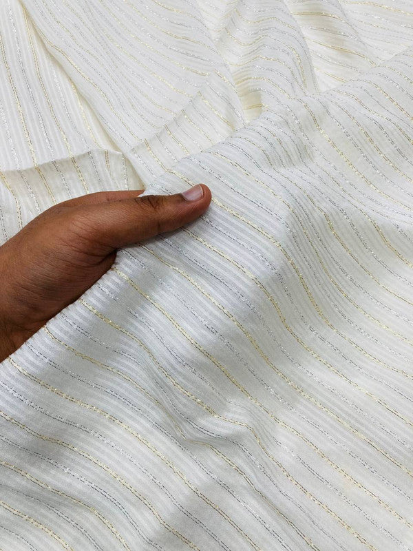 Most Premium Fine Zari Weaving On Pure Mul Cotton FABRIC (Big WIDTH!!) DYEABLE ALSO