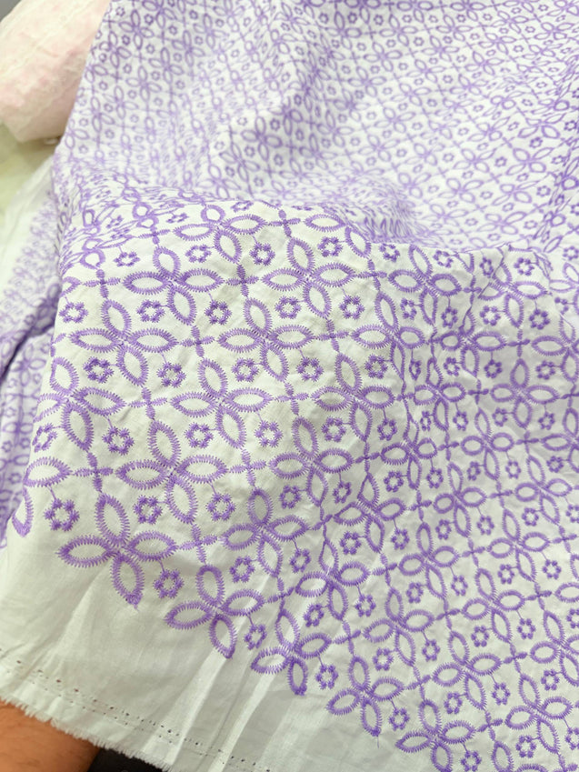 Most Premium Pure Fine Thread Embroidery On Cotton FABRIC (Big WIDTH!!)