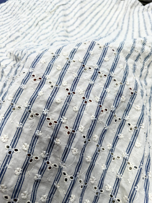 Most Premium Pure Cotton Hakuba Chikankari Printed Fabric (Big WIDTH!!)