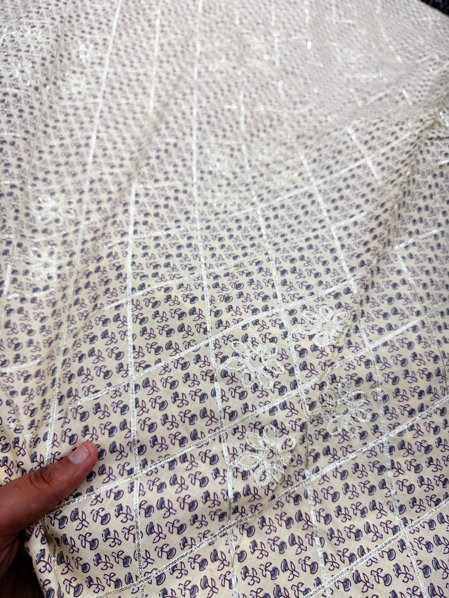 Most Premium Pure Cotton Gota Patti Printed Fabric (Big WIDTH!!)