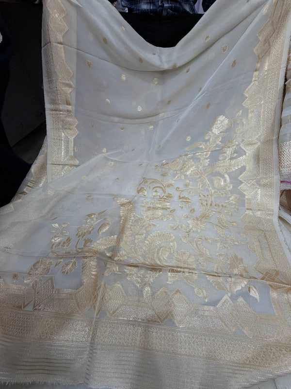 Most Premium Kanjivaram Banarasi Silk Dupatta (Full Size) - DYEABLE Also