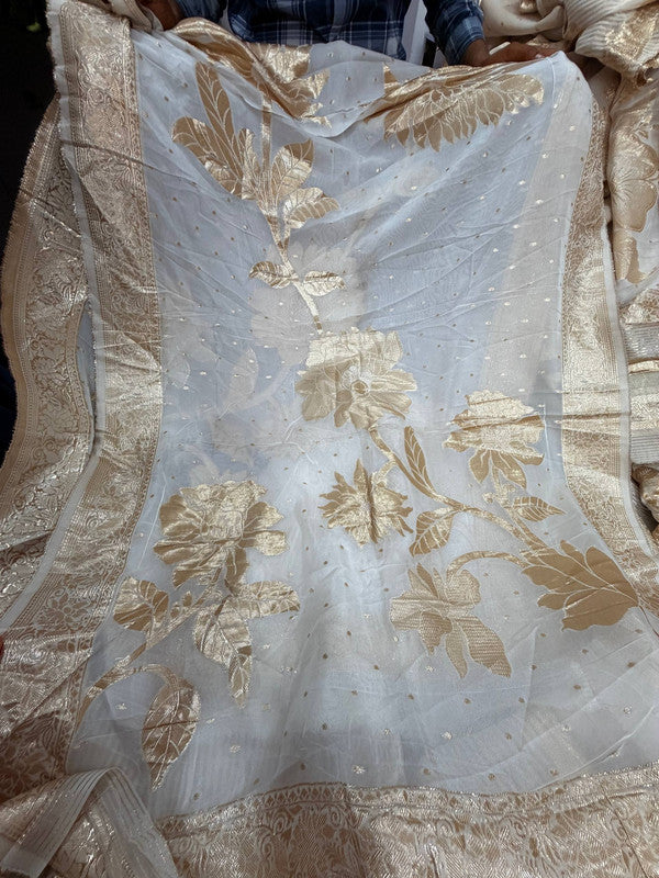Most Premium Kanjivaram Banarasi Silk Dupatta (Full Size) - DYEABLE Also