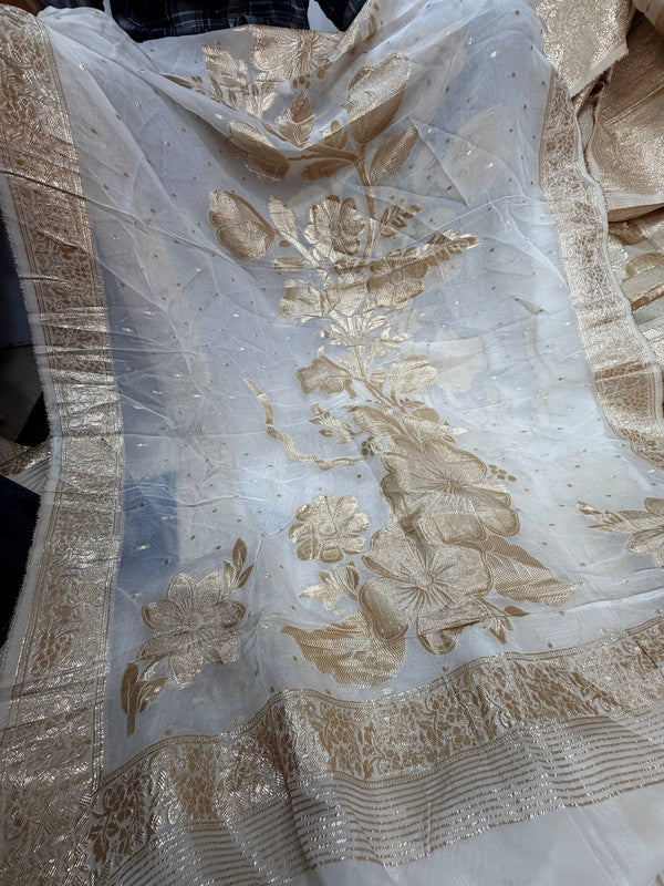 Most Premium Kanjivaram Banarasi Silk Dupatta (Full Size) - DYEABLE Also