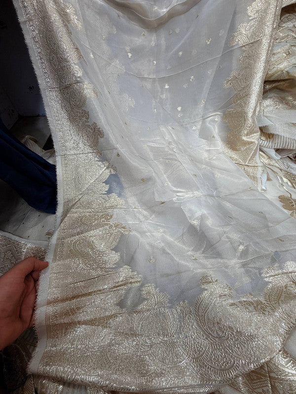 Most Premium Kanjivaram Banarasi Silk Dupatta (Full Size) - DYEABLE Also