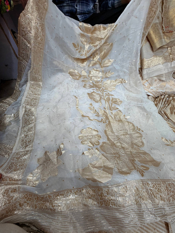 Most Premium Kanjivaram Banarasi Silk Dupatta (Full Size) - DYEABLE Also