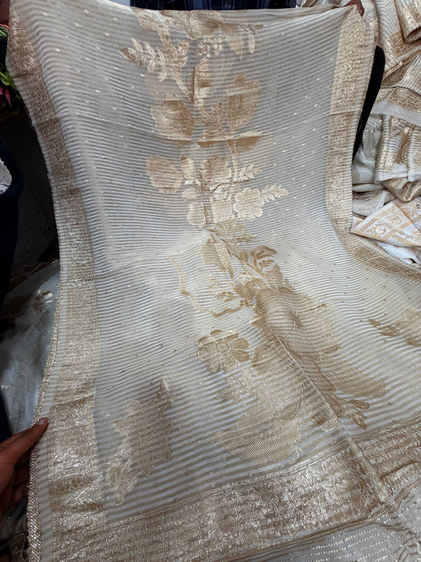 Most Premium Kanjivaram Banarasi Silk Dupatta (Full Size) - DYEABLE Also