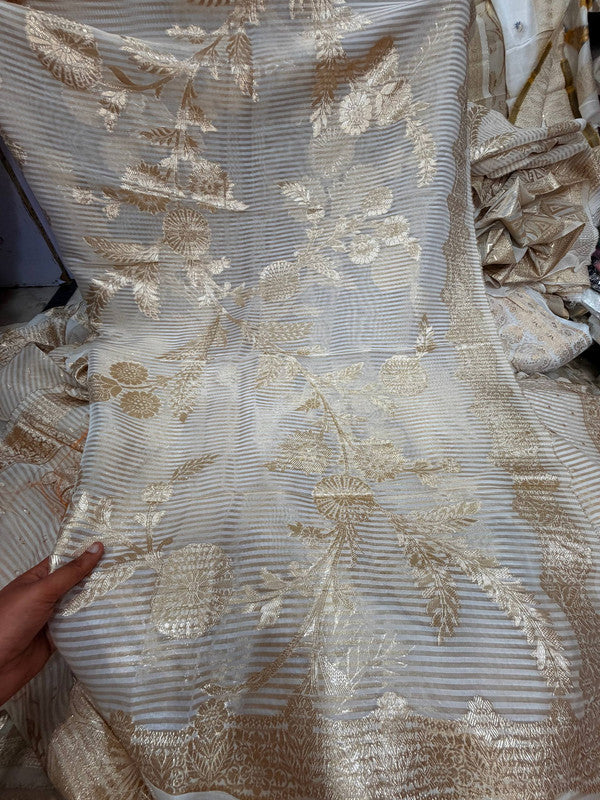 Most Premium Kanjivaram Banarasi Silk Dupatta (Full Size) - DYEABLE Also