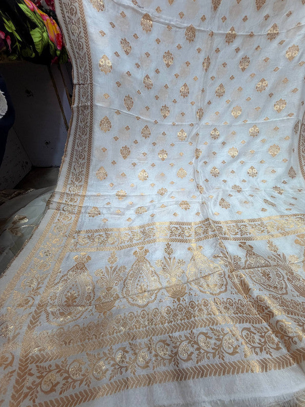 Most Premium Kanjivaram Banarasi Silk Dupatta (Full Size) - DYEABLE Also