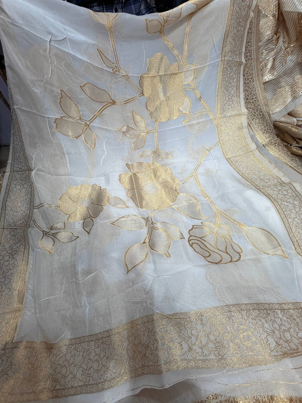 Most Premium Kanjivaram Banarasi Silk Dupatta (Full Size) - DYEABLE Also