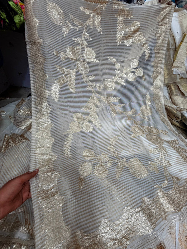 Most Premium Kanjivaram Banarasi Silk Dupatta (Full Size) - DYEABLE Also
