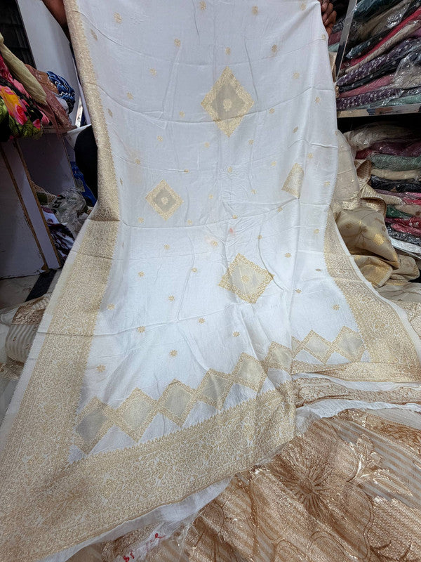 Most Premium Kanjivaram Banarasi Silk Dupatta (Full Size) - DYEABLE Also