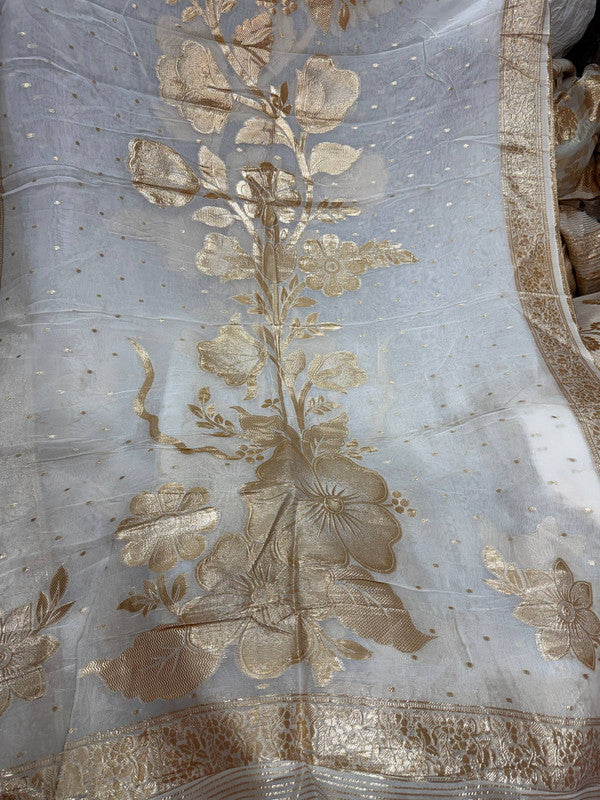 Most Premium Kanjivaram Banarasi Silk Dupatta (Full Size) - DYEABLE Also