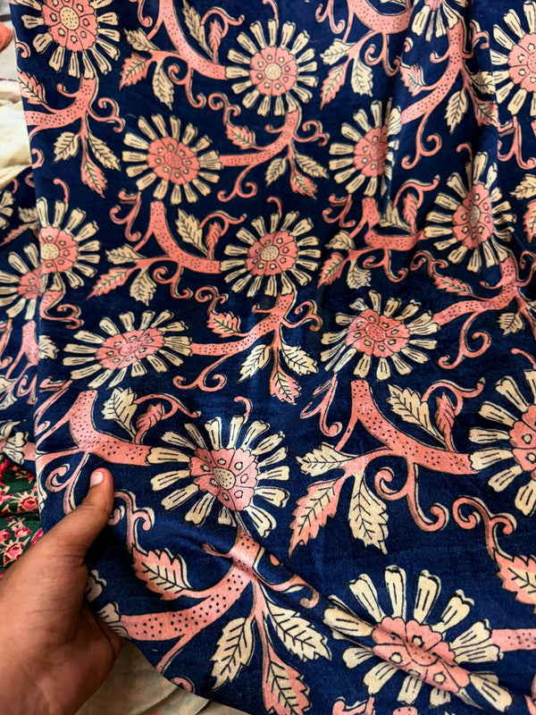 Most Premium Imported China Velvet FABRIC Printed (Kurti Cut Size)