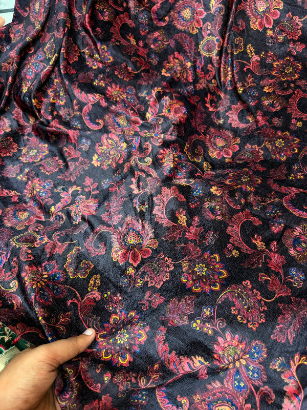 Most Premium Imported China Velvet FABRIC Printed (Kurti Cut Size)