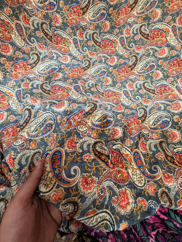 Most Premium Imported China Velvet FABRIC Printed (Kurti Cut Size)