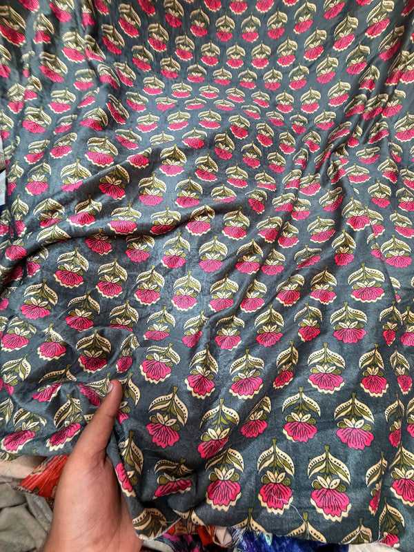 Most Premium Imported China Velvet FABRIC Printed (Kurti Cut Size)