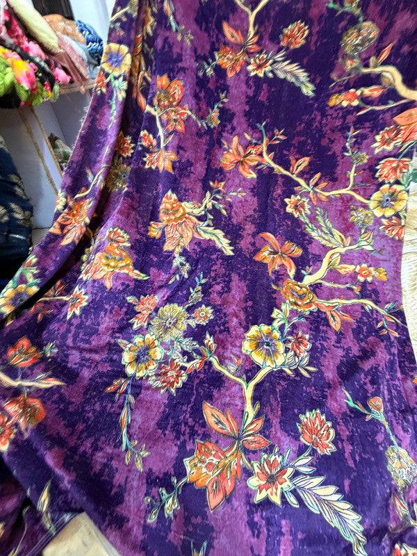 Most Premium Imported China Velvet FABRIC Printed (Kurti Cut Size)