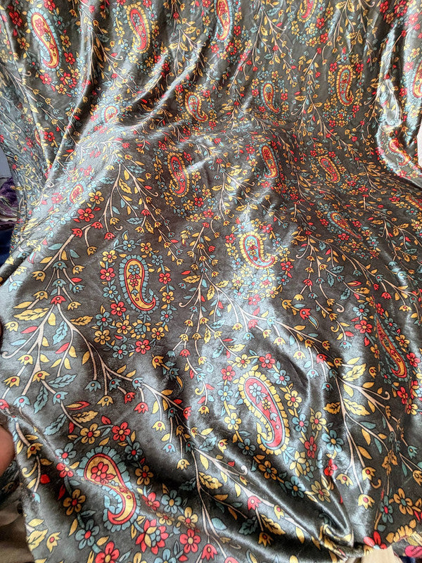 Most Premium Imported China Velvet FABRIC Printed (Kurti Cut Size)