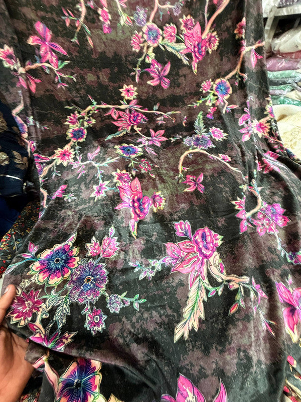 Most Premium Imported China Velvet FABRIC Printed (Kurti Cut Size)