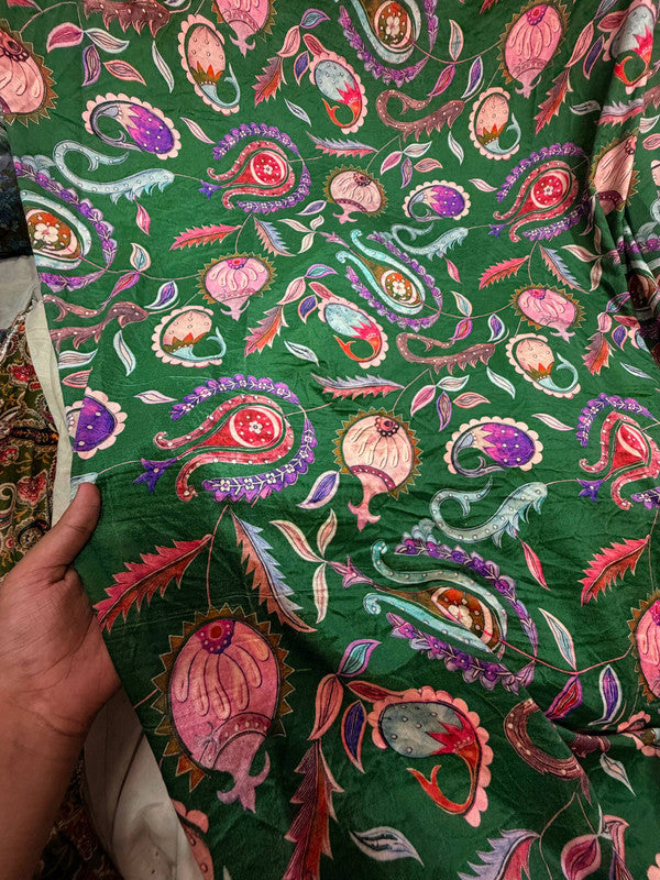 Most Premium Imported China Velvet FABRIC Printed (Kurti Cut Size)