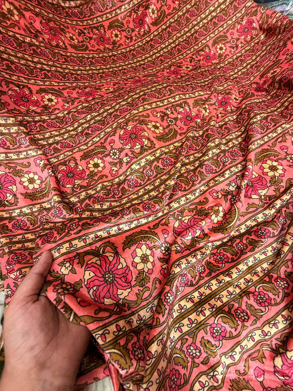Most Premium Imported China Velvet FABRIC Printed (Kurti Cut Size)