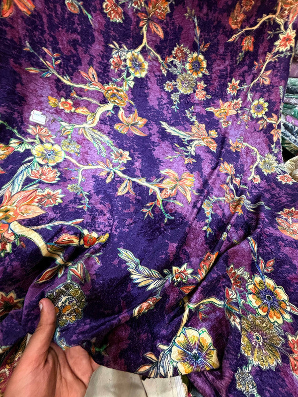 Most Premium Imported China Velvet FABRIC Printed (Kurti Cut Size)