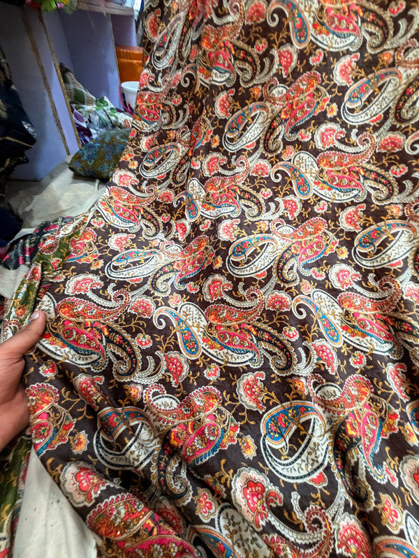 Most Premium Imported China Velvet FABRIC Printed (Kurti Cut Size)