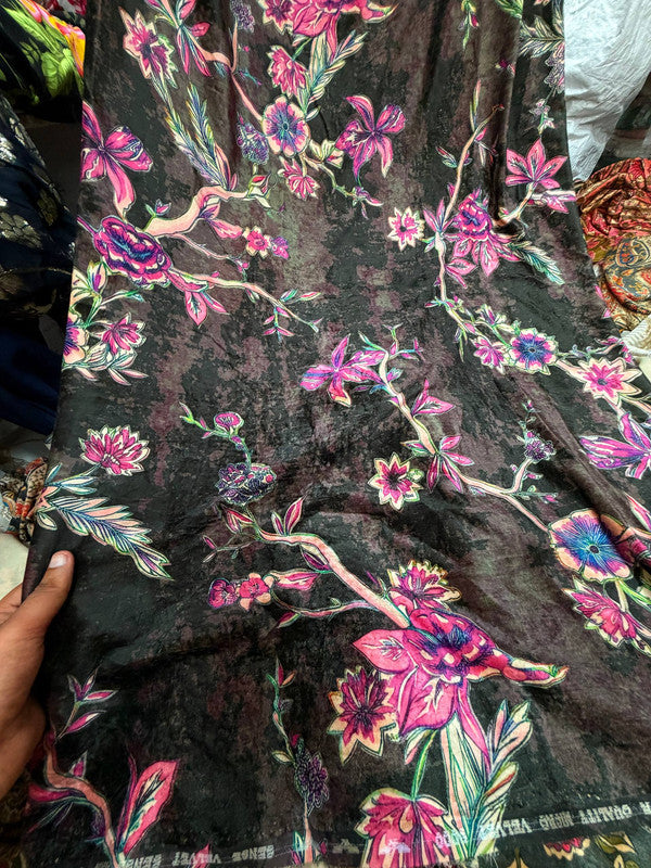 Most Premium Imported China Velvet FABRIC Printed (Kurti Cut Size)