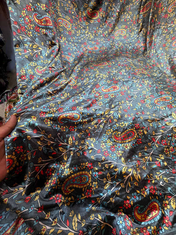Most Premium Imported China Velvet FABRIC Printed (Kurti Cut Size)