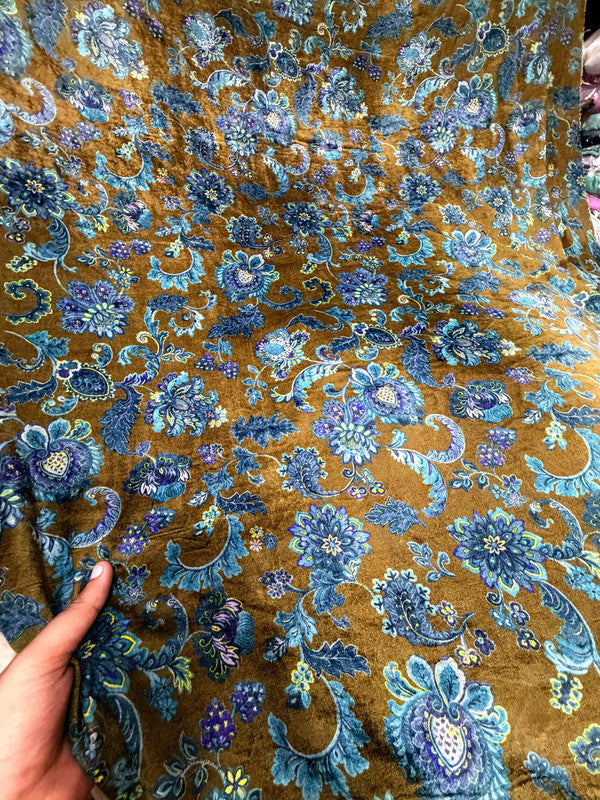 Most Premium Imported China Velvet FABRIC Printed (Kurti Cut Size)
