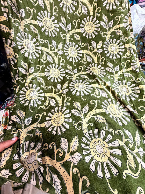 Most Premium Imported China Velvet FABRIC Printed (Kurti Cut Size)