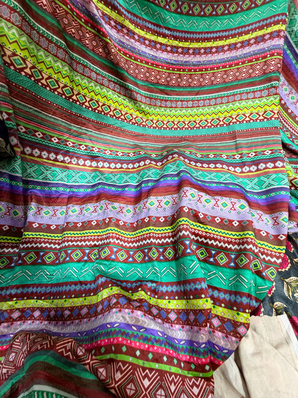 Most Premium Imported China Velvet FABRIC Printed (Kurti Cut Size)