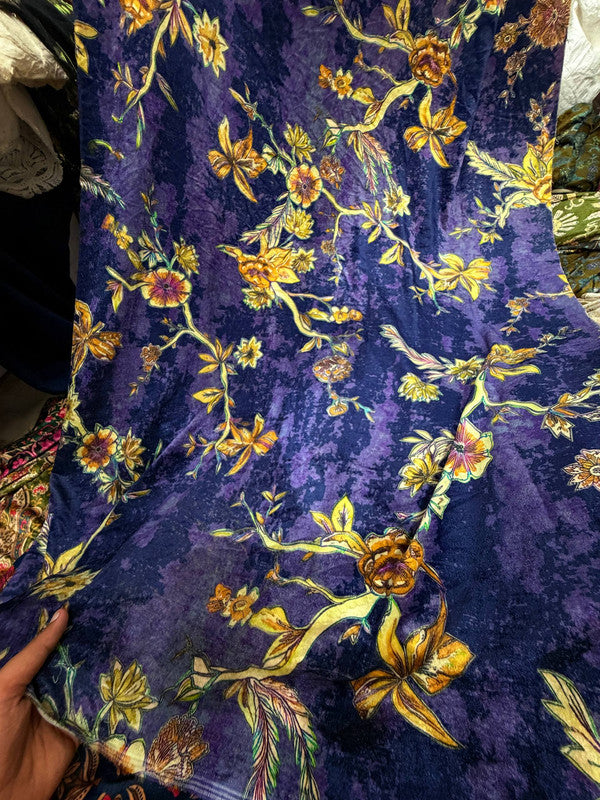 Most Premium Imported China Velvet FABRIC Printed (Kurti Cut Size)