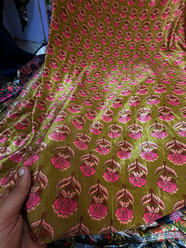 Most Premium Imported China Velvet FABRIC Printed (Kurti Cut Size)