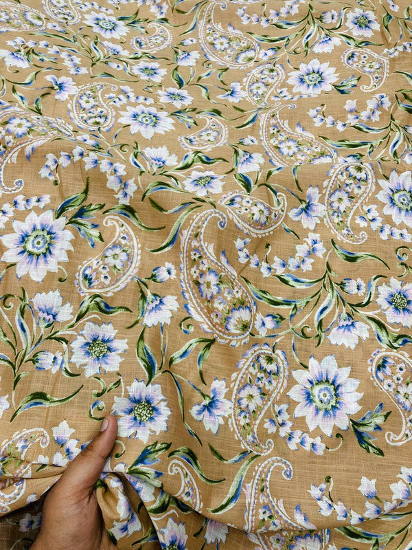 Most Premium Pure LINEN Cotton PRINTED FABRIC (Big WIDTH!!)