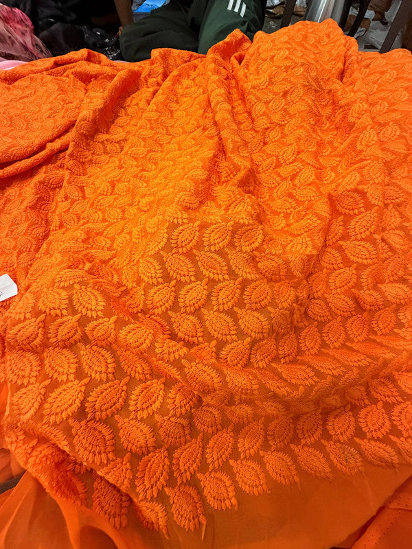 Most Premium Lucknowi Chikankari Work On Georgette FABRIC