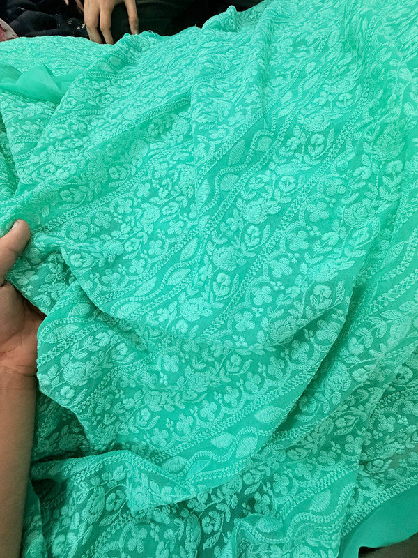 Most Premium Lucknowi Chikankari Work On Georgette FABRIC