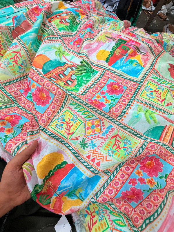 Most Premium Pure Mul Cotton FABRIC PRINTED (Big WIDTH!!)