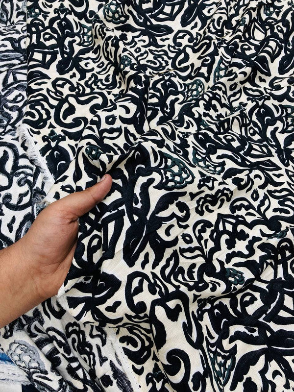 Most Premium BRANDED Pure LINEN Cotton PRINTED FABRIC (Big WIDTH!!)