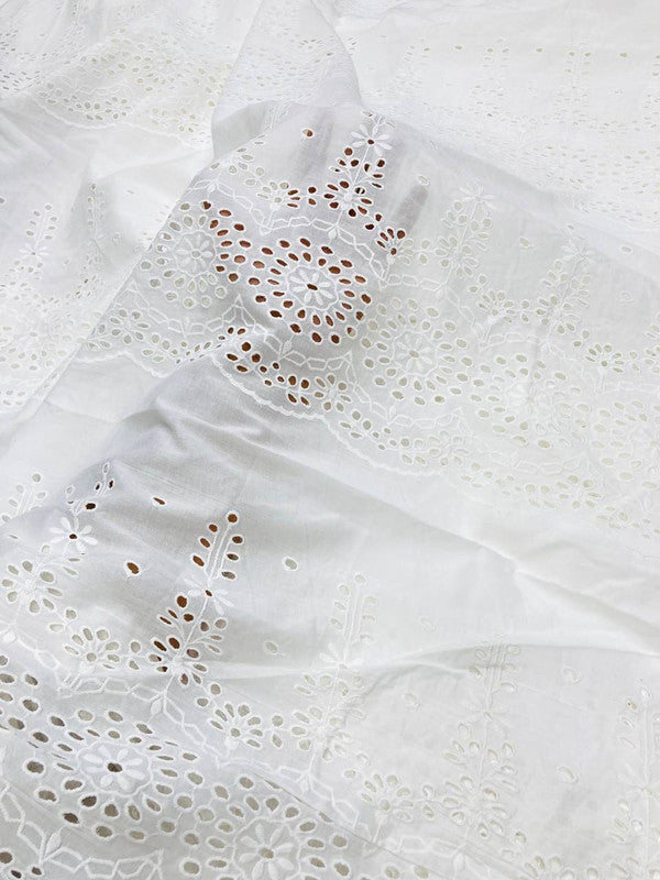 Most Premium Pure Cotton Hakuba Chikankari FABRIC (Big WIDTH!!) (DYEABLE ALSO)