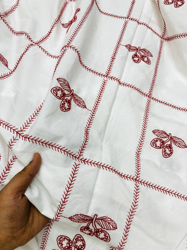 Most Premium Pure Fine Embroidery Cotton Poplin FABRIC (Big WIDTH!!)