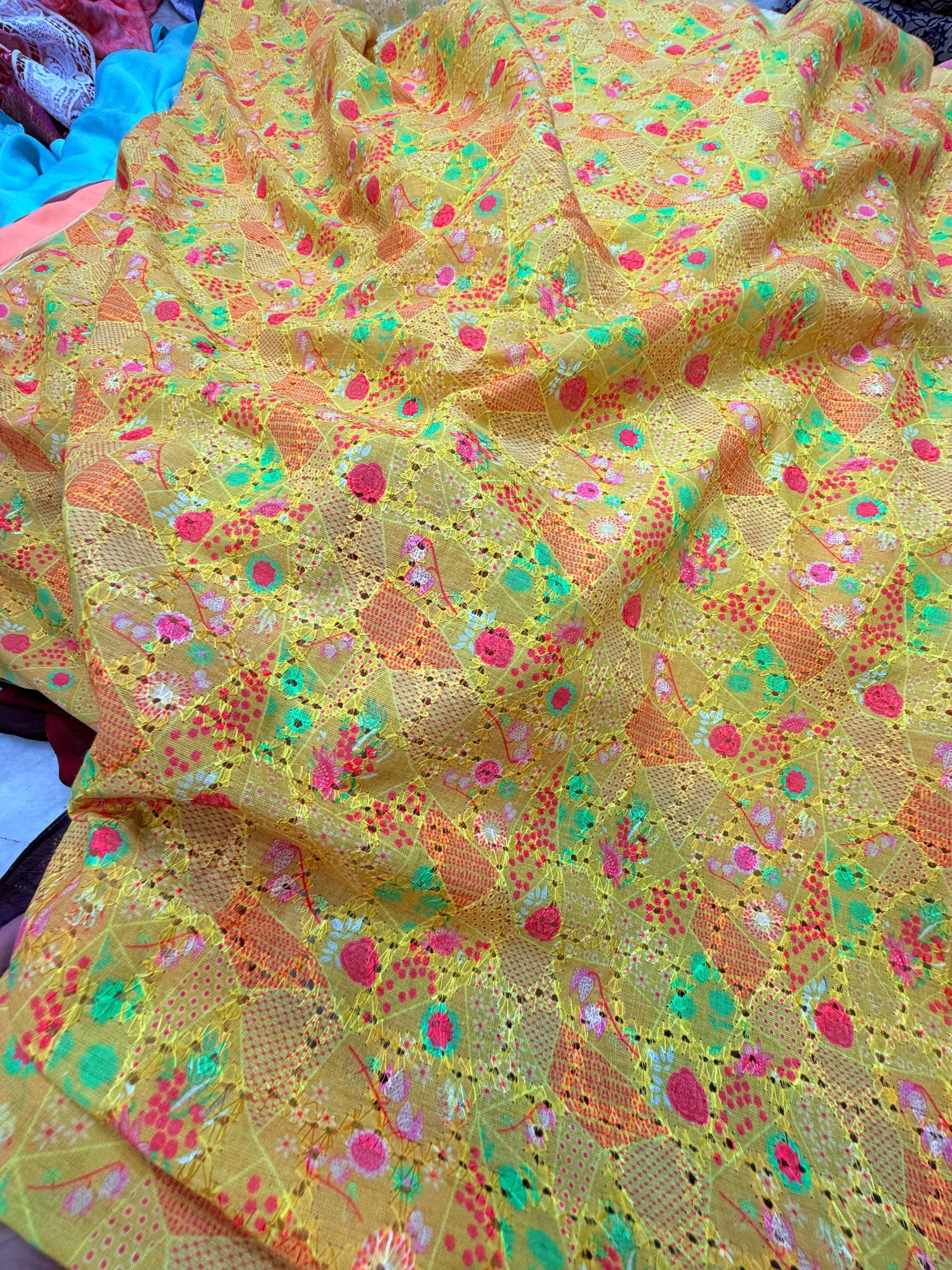 Most Premium Pure Cotton PRINTED Chikankari FABRIC