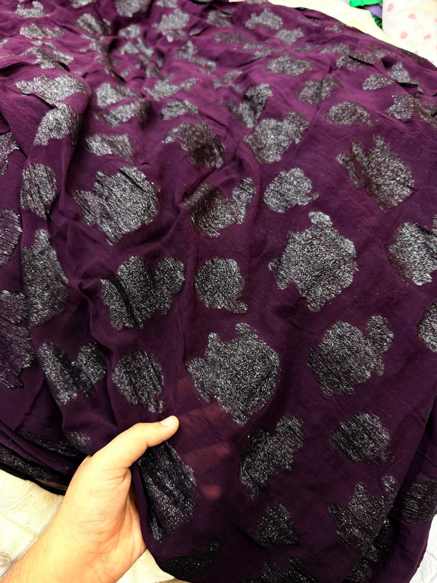 Most Premium Fine Zari Weaving On Pure Georgette FABRIC